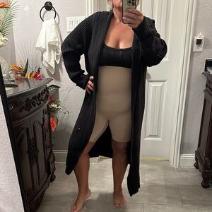 Black Long hooded Cardigan Sz L